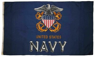 #ad 3x5 United States Navy New USN Anchor Eagle Crest 150D Polyester Flag 3#x27;x5#x27; $12.88