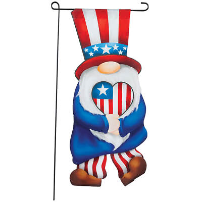 #ad Patriotic Gnome Shaped Garden Flag $10.86