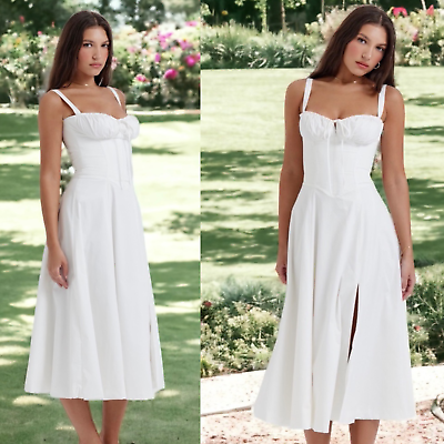 #ad Women#x27;s White Corset Dress $58.99
