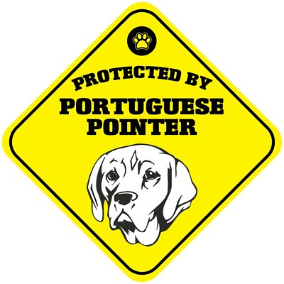 #ad #ad Yellow Aluminum Crossing Sign Protected by Portuguese Pointer Dog Cross Xing $17.99