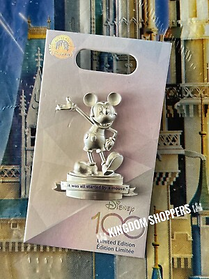 2023 Disney Parks 100 Years Of Wonder Mickey Started By A Mouse Statue LE Pin $27.95