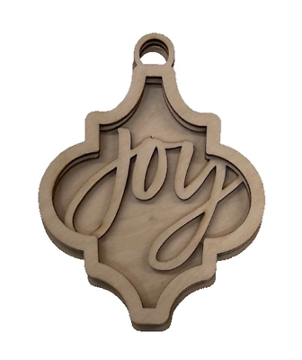 #ad Joy Christmas Ornament 3 Pieces Laser Cut Out Unfinished ORN152 $3.00