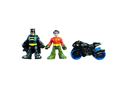 #ad IMAGINEXT 2007 Batman Robin Batcycle Motorcycle Fisher Price Part Pieces $6.39
