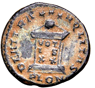 #ad RARE amp; Choice Patina PLON London Mint Constantine I VOT Altar Helmeted Coin COA $227.61