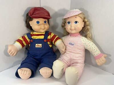 #ad Vintage Playskool My Buddy And Kid Sister Large Doll Set 20” Dolls $57.39