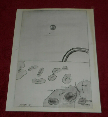 #ad 1981 Press Photo Calendar 1967 Painting Detail By Saul Steinberg $7.73