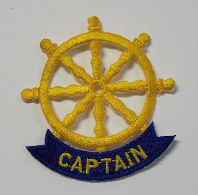 #ad Captain Patch 2.25quot;X2.5quot; Yellow Ship Wheel $5.76