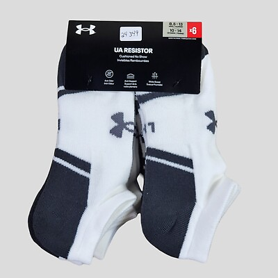 #ad UNDER ARMOUR Mens Socks No Show Wicks Sweat Arch Support 6 Pair Shoe Size 8.5 13 $22.99
