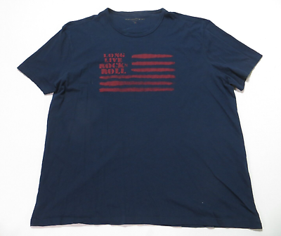 #ad John Varvatos T Shirt Mens XXL Crew Neck Short Sleeve Pullover Blue $14.80