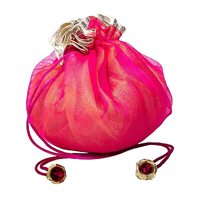 #ad Large Double Layer Premium Potli Bag for Wedding Diwali Gift Designer Pouch 5 Pc $62.44