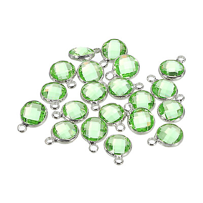 #ad Crystal Birthstone Charm August Pendant Drop Beads Light Green Pack of 20 AU $20.28