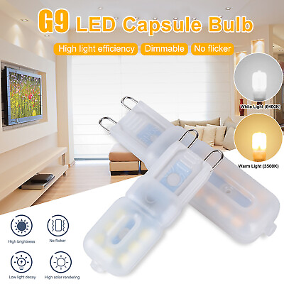 #ad 5 50pcs G9 Dimmable LED Light Bulb 22 2835 Lamp Capsule Lights 3W 5W Highlight $10.98