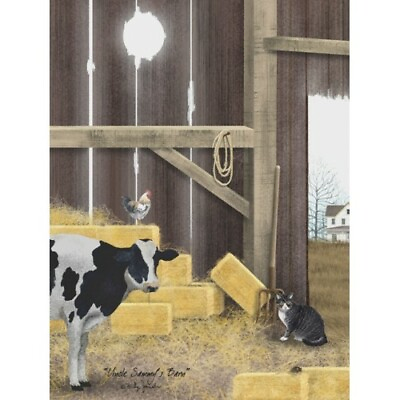 #ad New Billy Jacobs UNCLE SAMMY BARN Cow Rooster Cat Farm Canvas Picture 16quot; $16.99