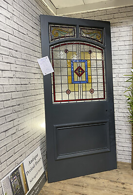 #ad PERIOD VICTORIAN DOOR FRONT ENTRANCE ANTIQUE RECLAIMED Coloured Leaded Glass GBP 2495.00