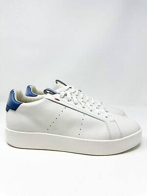 #ad Santoni Part Leather Sneaker White 8.5 US 7.5 UK $275.00