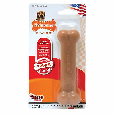 #ad Nylabone Power Chew Bacon Chew Toy Wolf $12.99