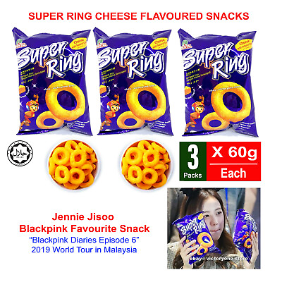 #ad Snacks Super Ring Cheese Oriental 60g x 3 Jenni Jisoo Black Pink Favorite Snacks $58.88