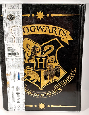 #ad Harry Potter Crest Hogwarts Hard Cover 6quot; x 8quot; Journal Unused Brown Gold Trim $11.88