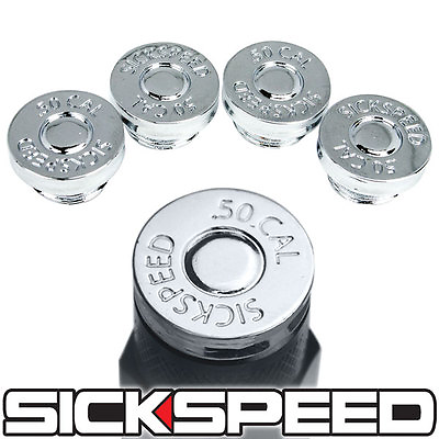 #ad 4 CHROME .50 CAL BULLETS TIPS FOR SICKSPEED SPIKED TUNER LUG NUTS WHEELS P6 $8.40