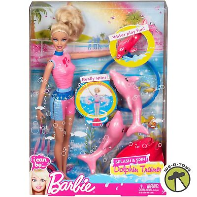 #ad Barbie I Can Be Splash and Spin Dolphin Trainer Doll Playset Mattel X8380 $116.96