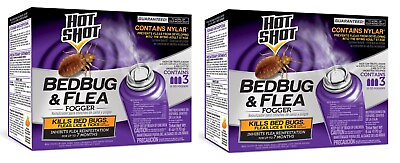 2 Hot Shot FOGGER Insect Killer INDOOR BED BUGS amp; FLEA Ticks Lice Bug Bomb 2oz $41.98