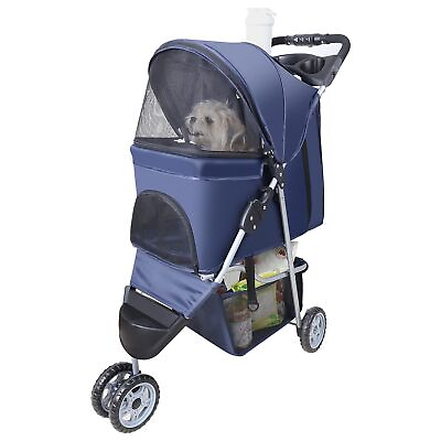#ad Pet Strollers for Small Medium Dogs amp; Cats 3 Wheel Dog Stroller Folding Flex... $99.48