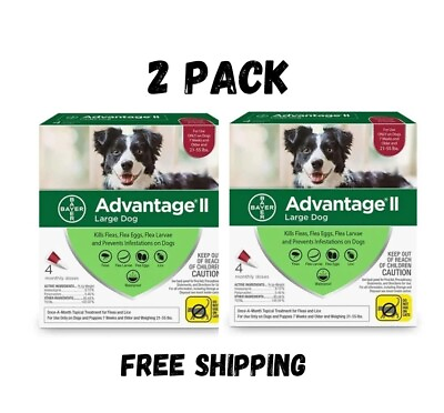 #ad 2 PACK Advantage II Vet Recommended Flea Prevention for Large Dogs 21 55 lbs $99.90