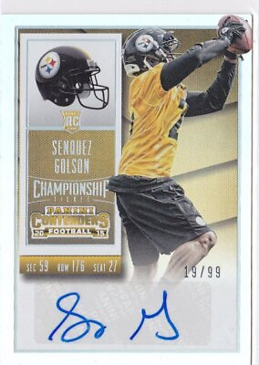 #ad 2015 Senquez Golson Contenders Playoff Ticket Auto RC 19 99 #123 A6842 $5.00