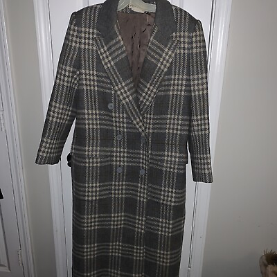 #ad VTG Morton Bernard by Harve Benard Coat Womens Size 8 Gray 100% Wool Long Lined $75.00