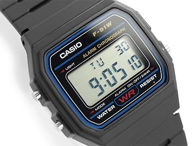 #ad Casio F91W 1 7 Year Battery Chronograph Watch Black Resin Strap Alarm NEW $18.92