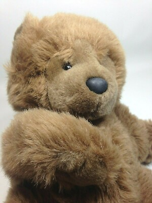 #ad Teddy Bear Plush Brown Soft Stuffed Animal Black Vinyl Foot Pads 14quot; DGE Corp $29.95