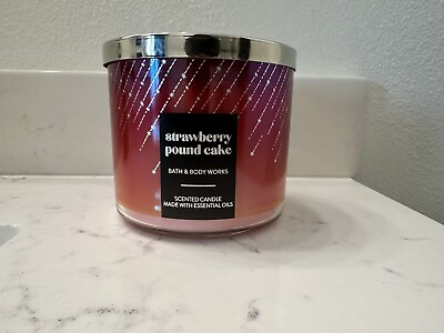 #ad #ad NEW Bath amp; Body Works Strawberry Pound Cake 3 Wick Candle 14.5 oz $29.98