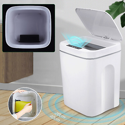 #ad Motion Sensor Trash Can 16L Garbage Touchless Automatic Kitchen BathroomTrashcan $32.92