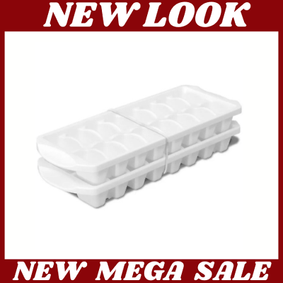 #ad 2 Pack Stacking Ice Cube Trays Plastic White $3.15
