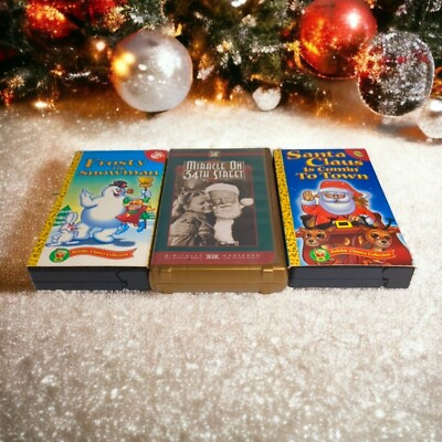 #ad Miracle on 34th Street Frosty Snowman Santa Claus Coming Town Christmas VHS Lot $5.95