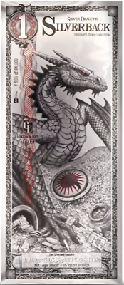 #ad 1 Silver Dragon Silverback Limited Edition Note .999 Fine Silver Foil IN STOCK $18.45