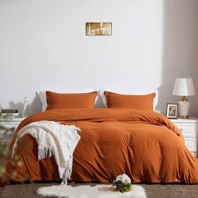 #ad Luxurious 3 5Pcs Duvet Cover Sham Set Premium Cotton Bedding Quilt Pillow Cover $89.44