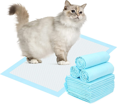 #ad 100 PCS Disposable Cat Litter Pads 17.7X13 Inch for Cat Litter Box 6 Layer Lea $34.62