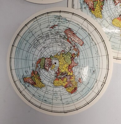 #ad FLAT EARTH 🌎 MAP STICKER 5 inches in diameter $5.99