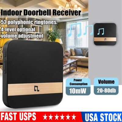 #ad Wireless Doorbell Chime Waterproof Plugin Receiver Adjustable Volume 1000FT Kit $9.98