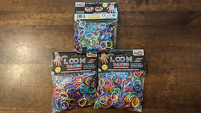 #ad New 3 bags 900 total Rainbow Multi Loom Bands Lead Free Latex Free 36 S Clips $7.50
