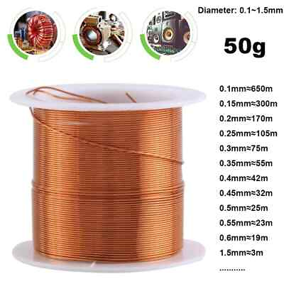 #ad 50g 0.1 1.5mm Cable Copperr Wire Magnet Wire copperr lacquer wire Enameled $5.54