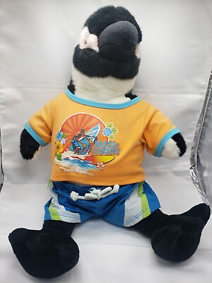 #ad VGUC RARE RETIRED 13quot;Build A Bear Humboldt Penguin Pink Cheeks Long Legs clothed $399.00