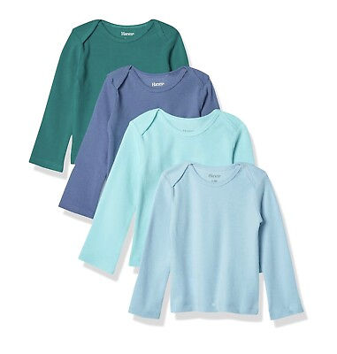 #ad Hanes Baby Long Sleeve T shirt 4 Ultimate Flexy Knit TeeBoys And Girls 12 18M $15.00