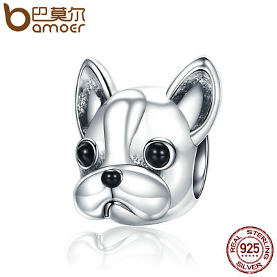 BAMOER Solid 100% Sterling silver Charm Cute Dog Fit bracelet Necklace Chain $5.27
