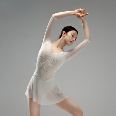 #ad Ballet Costume for Women#x27;s Practice Dress Velvet Mesh Gymnastics Leotard $57.21