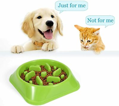 Pet Slow Feeder Bowl Dog Anti Choking Eating Food Dish Dishwasher Safe Tool $7.95