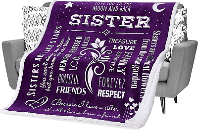 #ad Sister Blanket Birthday Gifts for Sister Snuggly Plush Throw Blankets for Sist $45.74