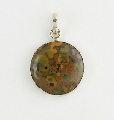 #ad Rain Forest Jasper Pendant IN 925 Silver Natural Precious Stone Jewelry Gift $35.78