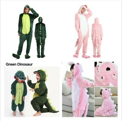 #ad Dinosaur Kigurumi Adults Kids Animal Pajamas Halloween Cosplay Costume Jumpsuit $16.99